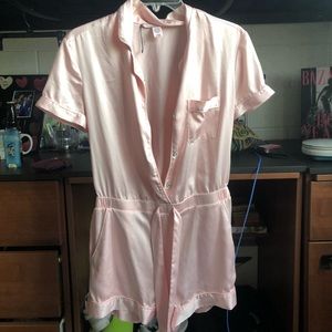 VS pink silk romper